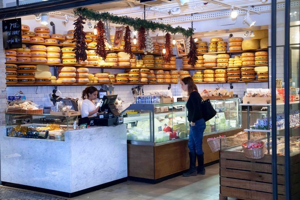 Fresh cheeses at the Sarona Market